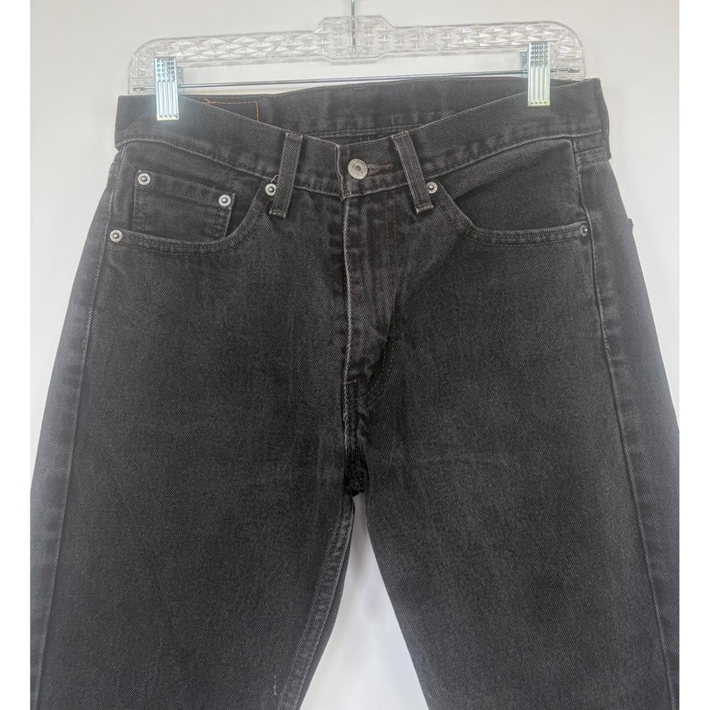 Levis 505 Regular Fit Mens 30x32 Black Denim Straight Leg Jeans Dark Wash Pants. - Picture 1 of 11